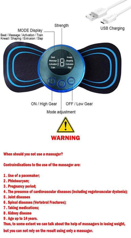 Mini Massager with 8 Modes and 19 Strength Levels,Rechargeable Electric Massager for Shoulder,Arms,Legs,Back Pain for Men and Women Mini Massager with 8 Modes and 19 Strength Levels,Rechargeable Electric Massager for Shoulder,Arms,Legs,Back Pain for Men and Women