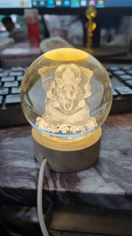 ðŠ Ganesh Crystal LED Lamp â Divine Decorative Night Light for Home & Office ðŠ Ganesh Crystal LED Lamp â Divine Decorative Night Light for Home & Office