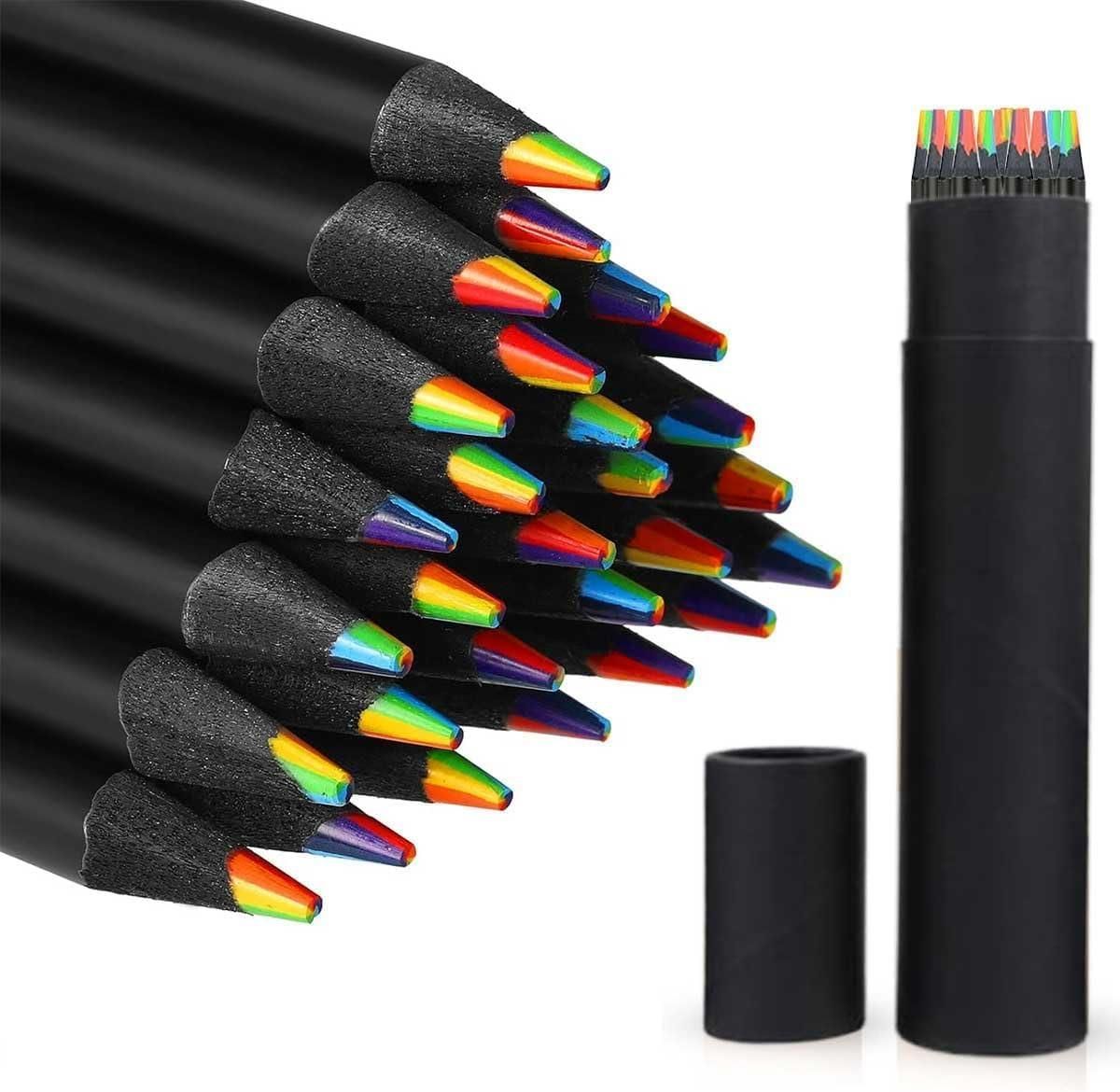 🖍️ 12 Pieces Rainbow Pencils – Add Color to Your Creativity! 🌈