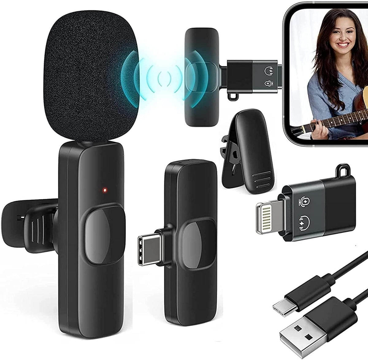 🎤 Wireless Microphone – Portable Plug & Play Mic for Mobile & Camera
