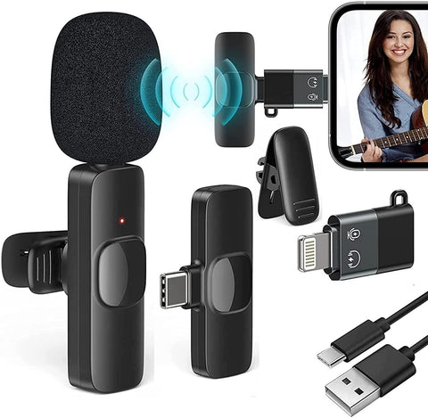 🎤 Wireless Microphone – Portable Plug & Play Mic for Mobile & Camera 🎤 Wireless Microphone – Portable Plug & Play Mic for Mobile & Camera