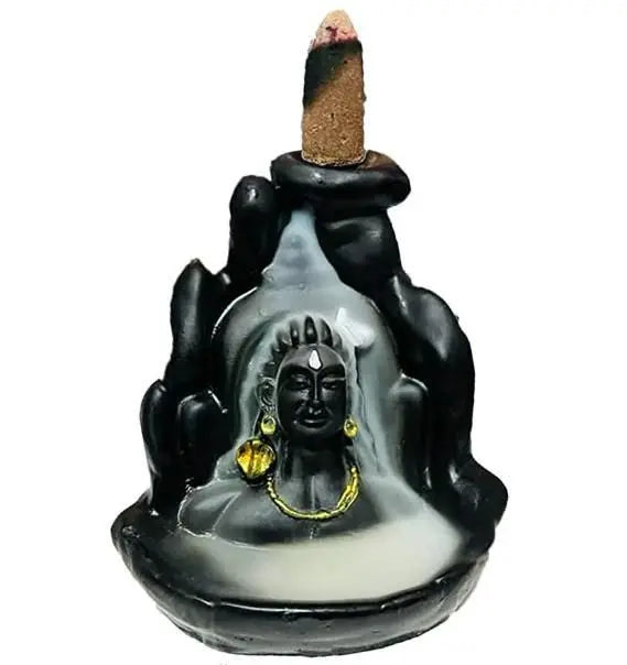 ✨ Smoke Fountain Lord Shiva Cone Incense Holder Showpiece with 10 Free Smoke Backflow Cones