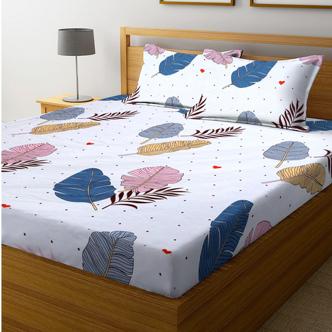 ๐๏ธ Super Soft Glace Cotton All Round Elastic Fitted Double Bed Bedsheet (72x78x8) with 2 Pillow Covers ๐๏ธ Super Soft Glace Cotton All Round Elastic Fitted Double Bed Bedsheet (72x78x8) with 2 Pillow Covers