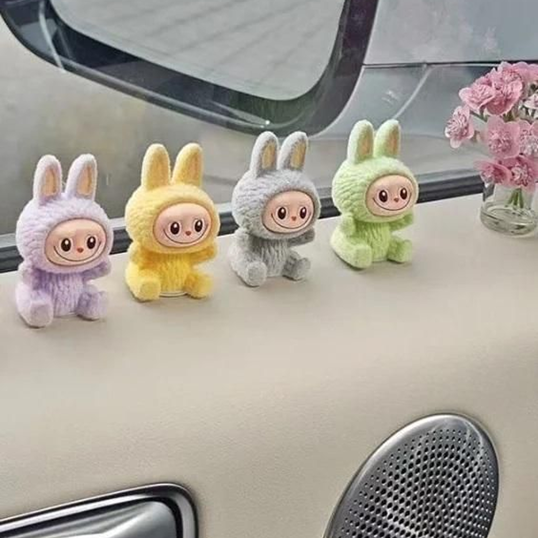 π Trendy Labubu Mini Car Dashboard Toys β Cute Decorative Figures (Pack of 4)