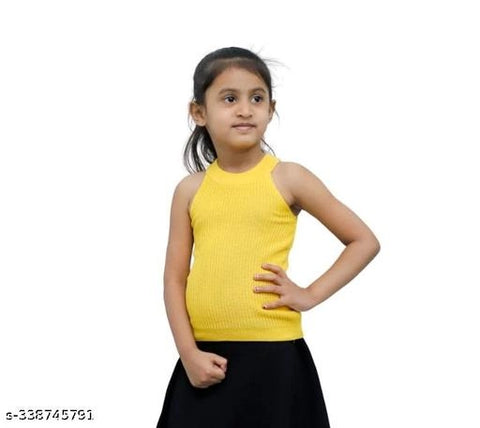 ๐ง Cotton Blend Solid Top for Girls (Yellow, 1โ10 Years) ๐ง Cotton Blend Solid Top for Girls (Yellow, 1โ10 Years)