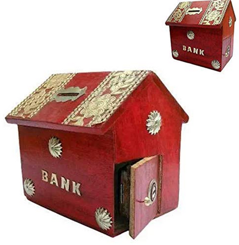 🪙 Wooden Money Bank for Kids – Cute Red Coin Saving Gullak! 🪙 Wooden Money Bank for Kids – Cute Red Coin Saving Gullak!