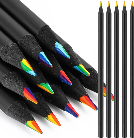 🌈 XORACART 12pc Rainbow Pencils – 7-in-1 Multicolor Wooden Pencils (Set of 12, Rainbow) 🌈 XORACART 12pc Rainbow Pencils – 7-in-1 Multicolor Wooden Pencils (Set of 12, Rainbow)