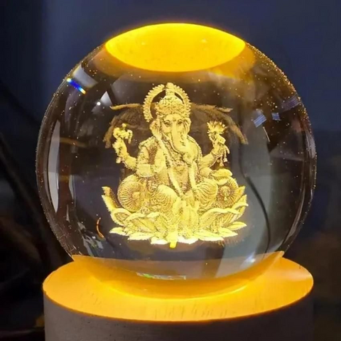 ðŠ Ganesh Crystal LED Lamp â Divine Decorative Night Light for Home & Office ðŠ Ganesh Crystal LED Lamp â Divine Decorative Night Light for Home & Office