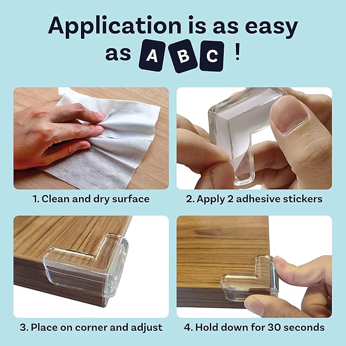 🧩 Protector for Furniture Table Corner Guards (White, Pack of 10)