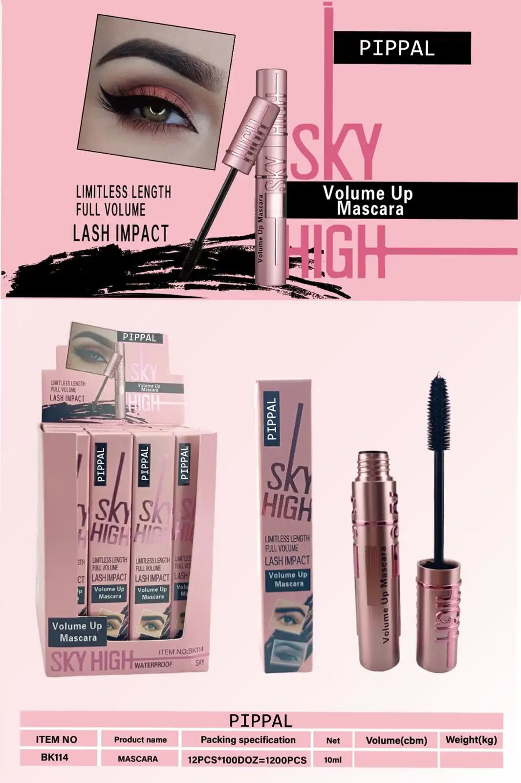 💄 Pippal Sky High Eyeliner with Ultra Volume Up Mascara (Pack of 1)