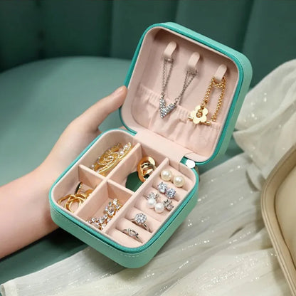 💼✨ Stylish Mini PU Leather Jewellery Box – Travel & Safe Storage! 💍👜