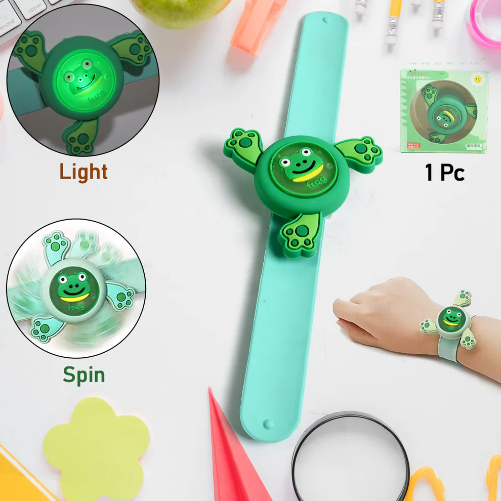 ✨ LED Spinning Kids Cartoon Slap Bracelet 🌀💡 (Mix Designs)