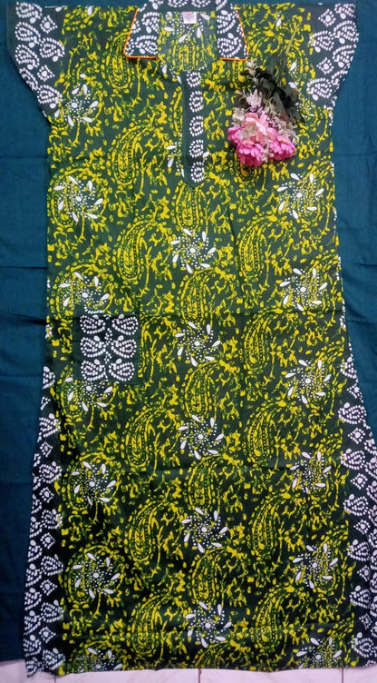 Pure Cotton Collar Nighty for Women – Zip Opening & Side Pocket | Suitable for Feeding Mothers