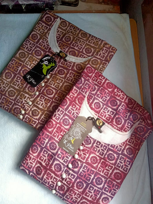 Premium Umbrella Cotton Kurti – Attached Lining & Beautiful Batik Design