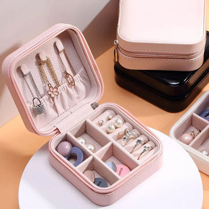 💼✨ Stylish Mini PU Leather Jewellery Box – Travel & Safe Storage! 💍👜