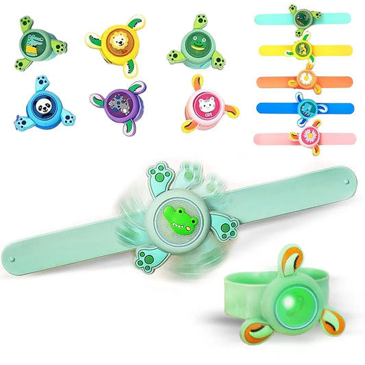 ✨ LED Spinning Kids Cartoon Slap Bracelet 🌀💡 (Mix Designs)