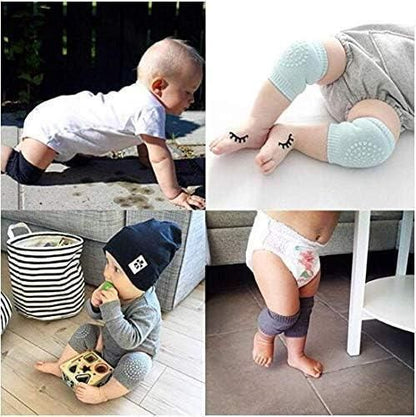 🧸 Baby Toddler Soft Knit Knee Pads (Set of 2 Pairs) – Anti-Slip Protection 🦶✨