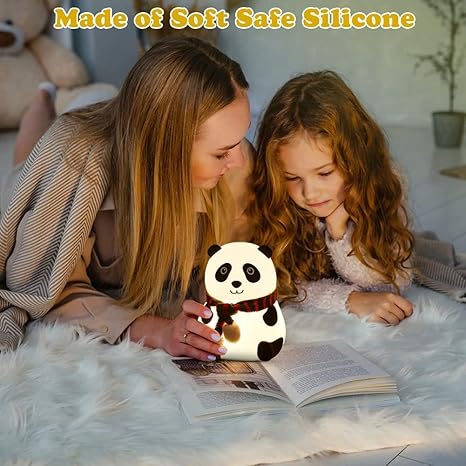 🌈 Panda Nursery Soft Silicone Night Light – 7 Color Table Lamp 🐼✨