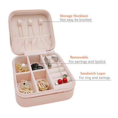 💼✨ Stylish Mini PU Leather Jewellery Box – Travel & Safe Storage! 💍👜