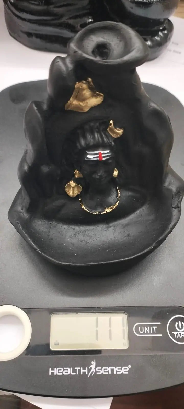✨ Smoke Fountain Lord Shiva Cone Incense Holder Showpiece with 10 Free Smoke Backflow Cones