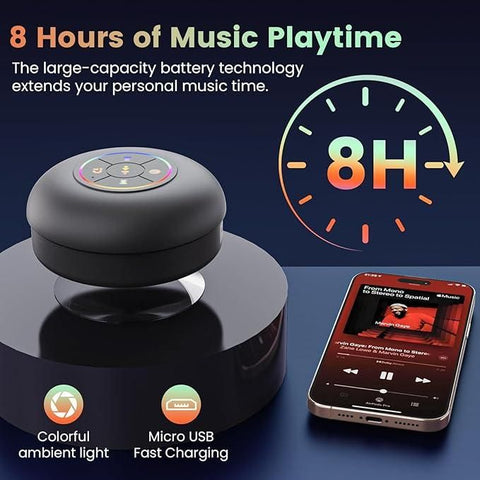 🔊 Large Suction Cup Waterproof Bluetooth Speaker