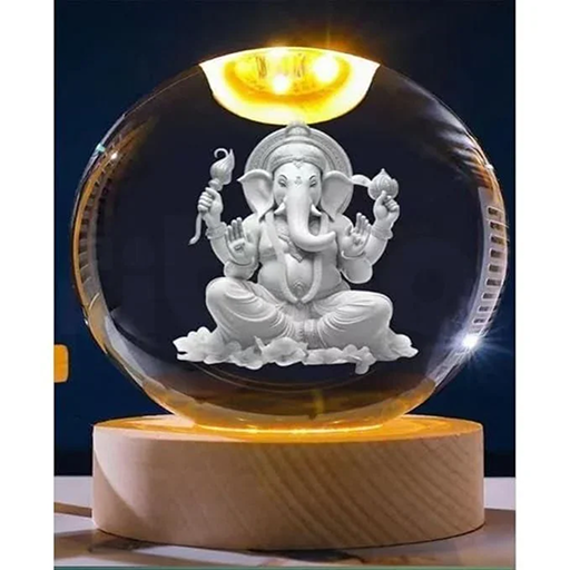 🪔 Ganesh Crystal LED Lamp – Divine Decorative Night Light for Home & Office