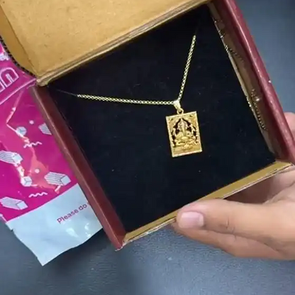 🕉️ Gold Plated Ganeshji Pendant with Chain – Divine Style with a Touch of Elegance