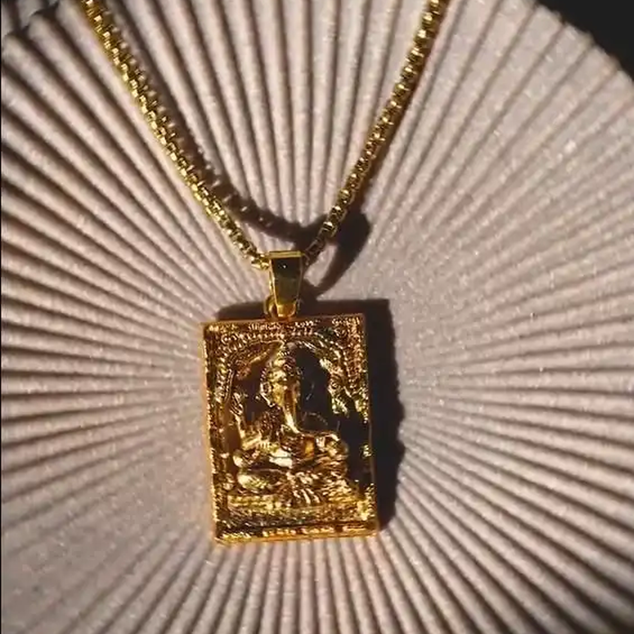 🕉️ Gold Plated Ganeshji Pendant with Chain – Divine Style with a Touch of Elegance