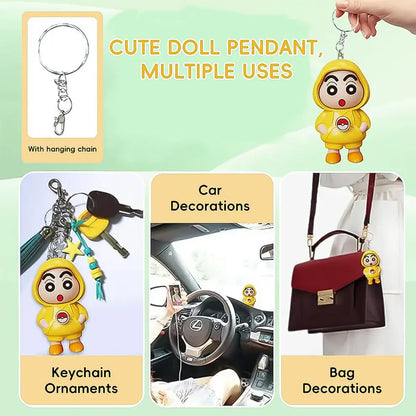 🔥🧸 Shinchan Mood Expression Toy – Face Changing Doll with Keyring (1 Pc / Mix Color)