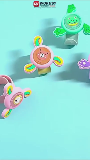 ✨ LED Spinning Kids Cartoon Slap Bracelet 🌀💡 (Mix Designs)
