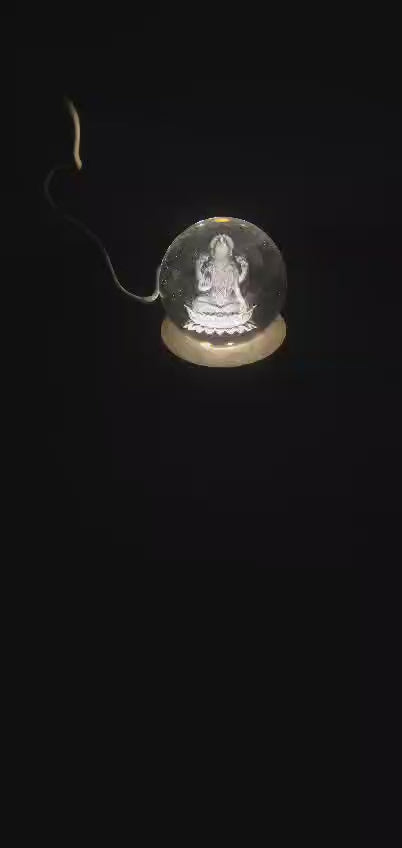 🌟 3D Laxmi Crystal Ball Night Light 🌟